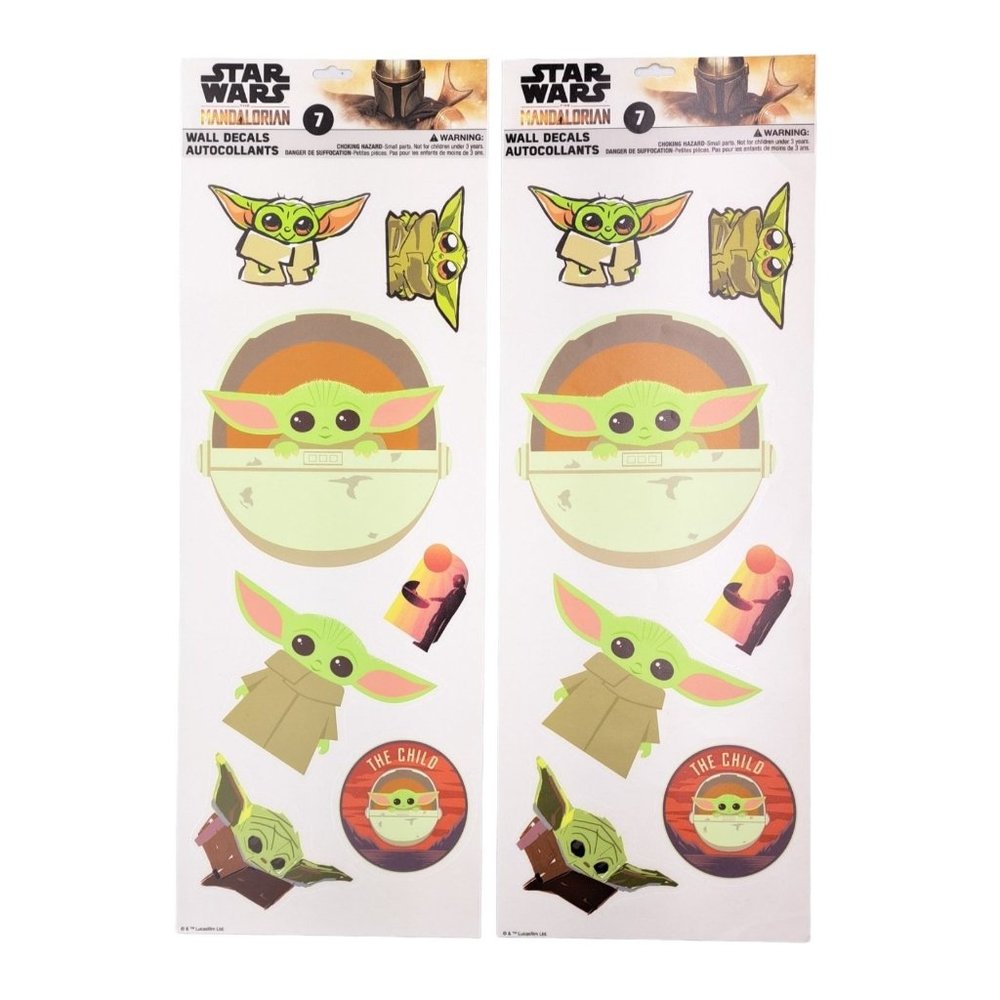 Star Wars Grogu Mandalorian Disney Child Baby Yoda Wall Decals Sticker Removable